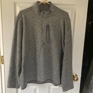 Lands End Mens grey half zip pull over size L